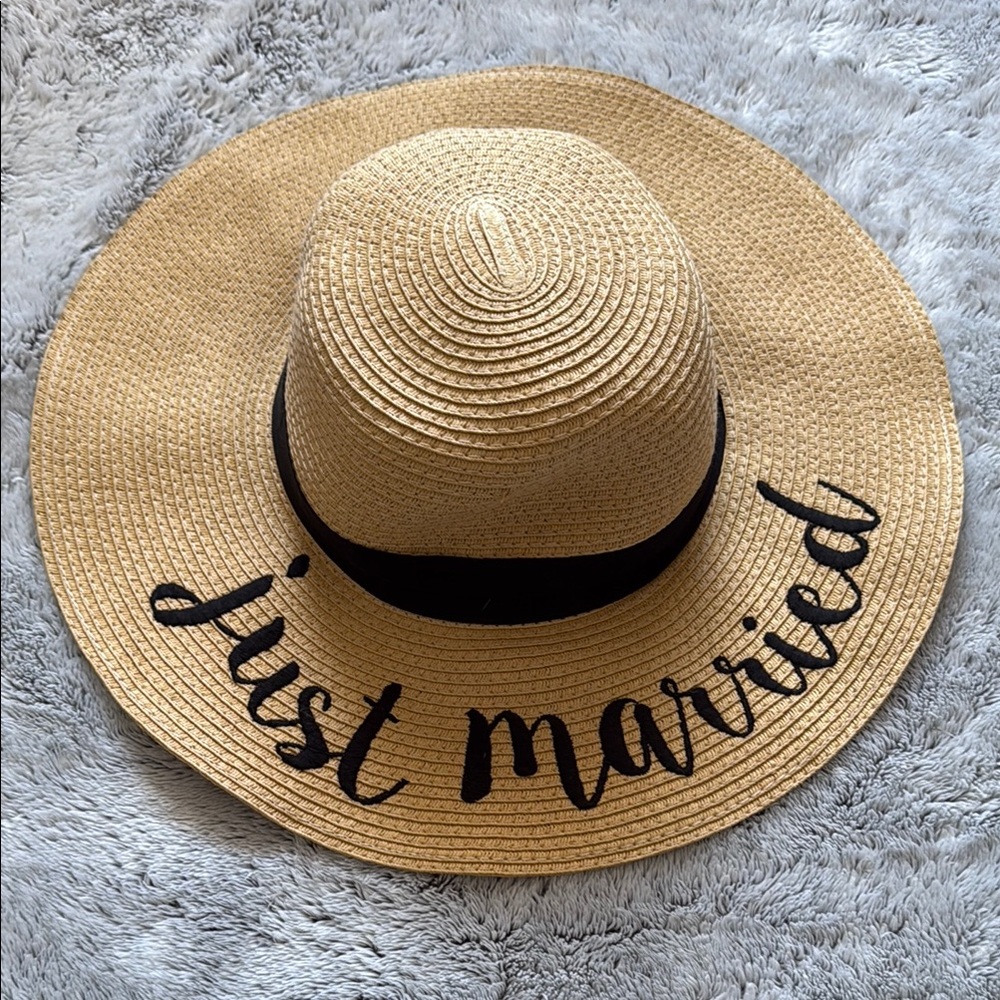 Just Married Straw Sun Hat